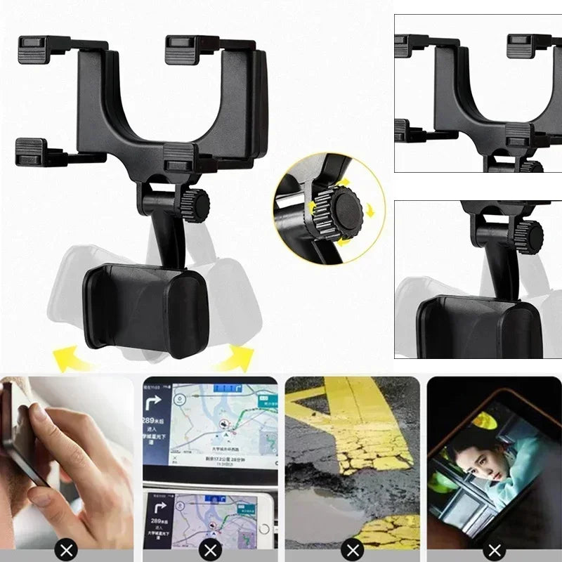 360° Rearview Mirror Phone Mount