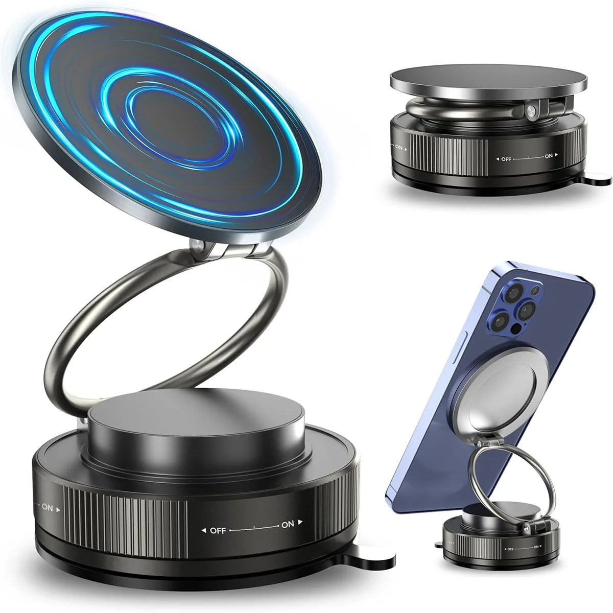 Upgraded 360° Vacuum Magnetic Phone Holder