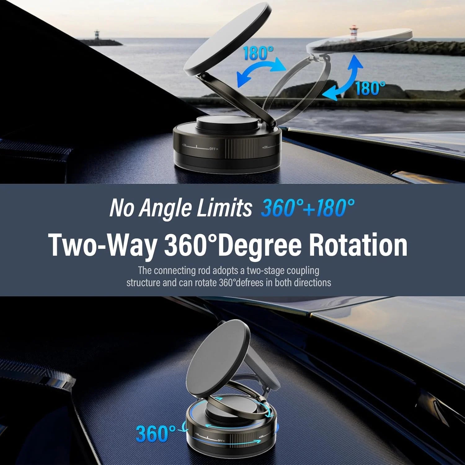 Upgraded 360° Vacuum Magnetic Phone Holder