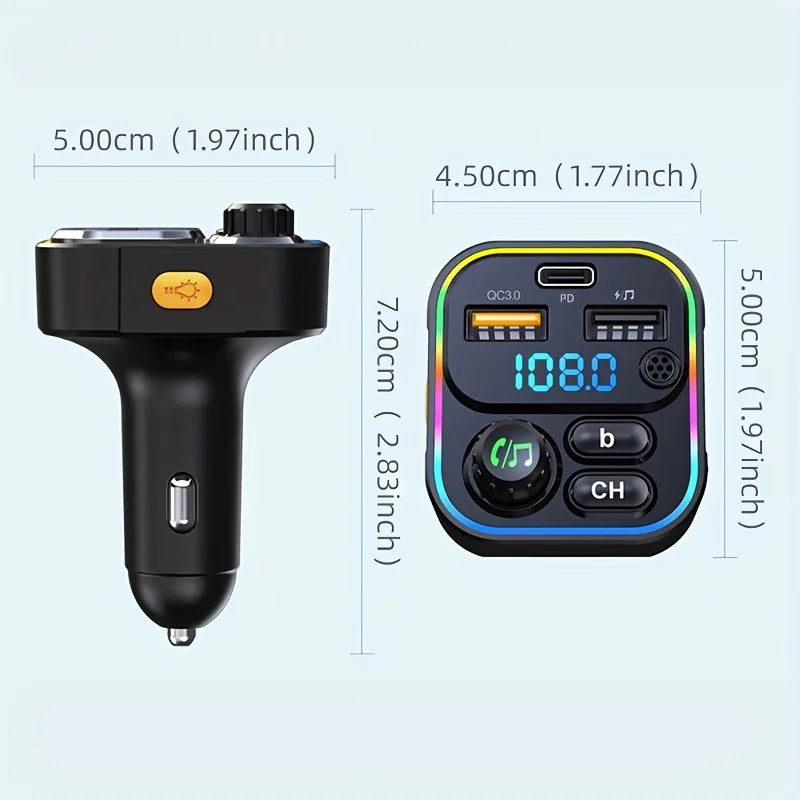 Bluetooth FM Transmitter with Fast Charging