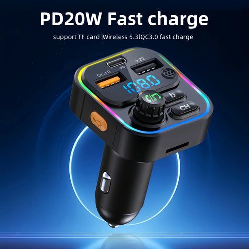 Bluetooth FM Transmitter with Fast Charging