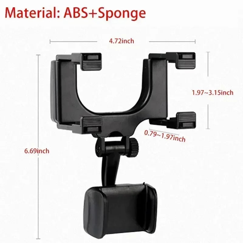 360° Rearview Mirror Phone Mount